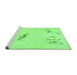 Sideview of Machine Washable Abstract Green Modern Area Rugs, wshabs575grn