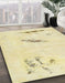 Machine Washable Abstract Sun Yellow Rug in a Family Room, wshabs575