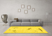 Machine Washable Abstract Yellow Modern Rug, wshabs575yw