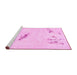 Sideview of Machine Washable Abstract Pink Modern Rug, wshabs575pnk