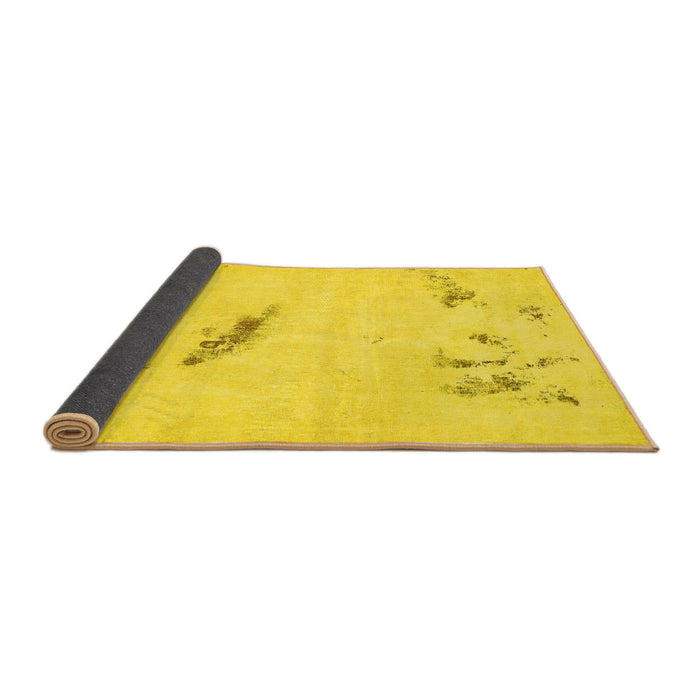 Sideview of Abstract Yellow Modern Rug, abs575yw