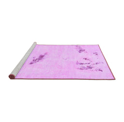 Sideview of Machine Washable Abstract Purple Modern Area Rugs, wshabs575pur