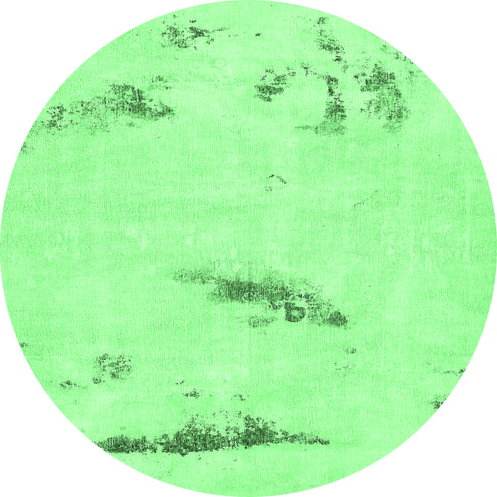 Round Abstract Emerald Green Modern Rug, abs575emgrn