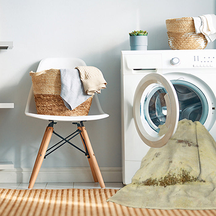 Machine Washable Abstract Sun Yellow Rug in a Washing Machine, wshabs575