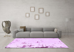 Machine Washable Abstract Purple Modern Area Rugs in a Living Room, wshabs576pur