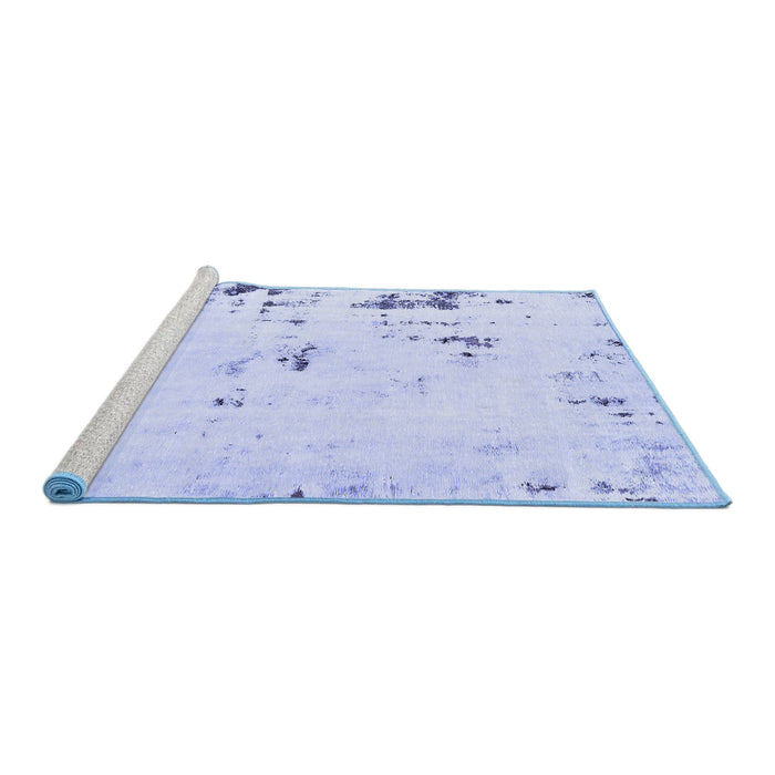 Sideview of Machine Washable Abstract Blue Modern Rug, wshabs576blu