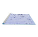 Sideview of Machine Washable Abstract Blue Modern Rug, wshabs576blu