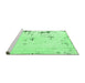 Sideview of Machine Washable Abstract Emerald Green Modern Area Rugs, wshabs576emgrn