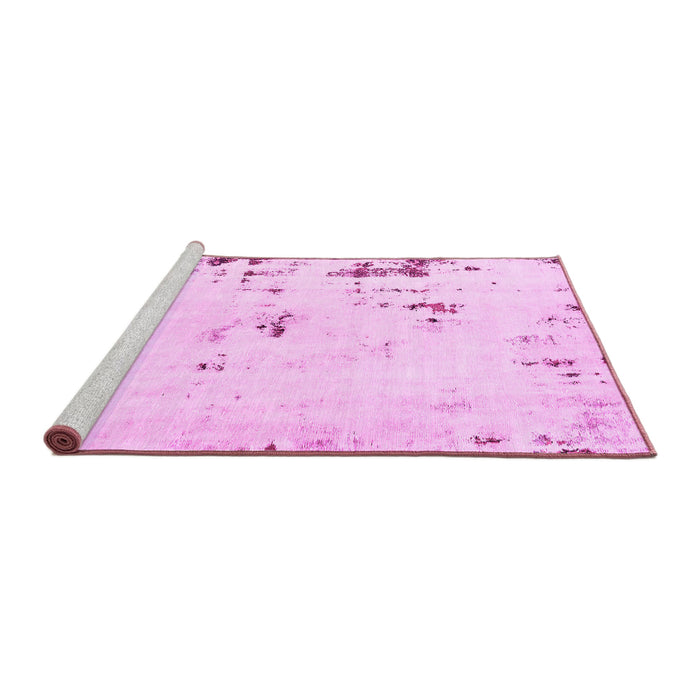 Sideview of Machine Washable Abstract Pink Modern Rug, wshabs576pnk