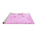 Sideview of Machine Washable Abstract Pink Modern Rug, wshabs576pnk