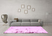 Machine Washable Abstract Pink Modern Rug in a Living Room, wshabs576pnk