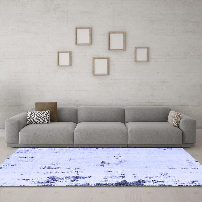 Machine Washable Abstract Blue Modern Rug in a Living Room, wshabs576blu