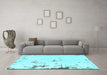 Machine Washable Abstract Light Blue Modern Rug in a Living Room, wshabs576lblu