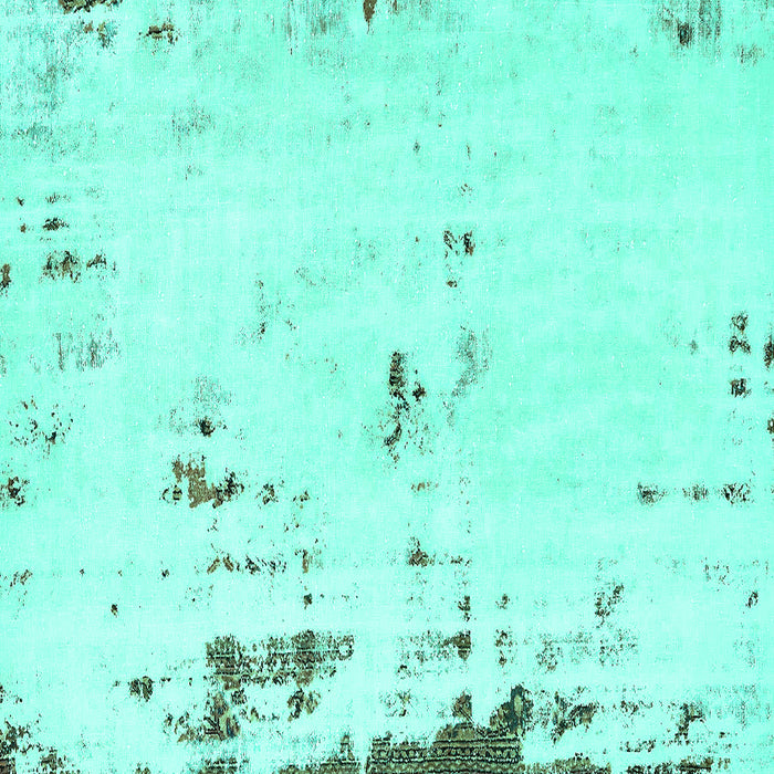 Square Abstract Turquoise Modern Rug, abs576turq
