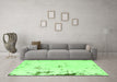 Machine Washable Abstract Green Modern Area Rugs in a Living Room,, wshabs576grn