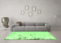 Machine Washable Abstract Green Modern Rug, wshabs576grn