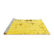 Sideview of Machine Washable Abstract Yellow Modern Rug, wshabs576yw