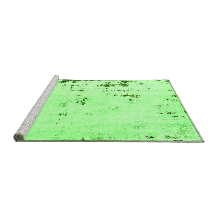 Sideview of Machine Washable Abstract Green Modern Area Rugs, wshabs576grn