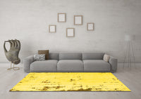 Machine Washable Abstract Yellow Modern Rug, wshabs576yw