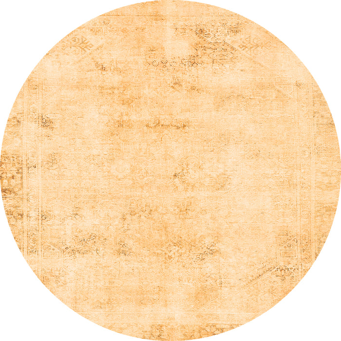 Round Abstract Orange Modern Rug, abs577org