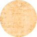 Round Abstract Orange Modern Rug, abs577org