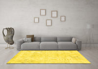 Machine Washable Abstract Yellow Modern Rug, wshabs577yw