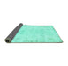 Sideview of Abstract Turquoise Modern Rug, abs577turq