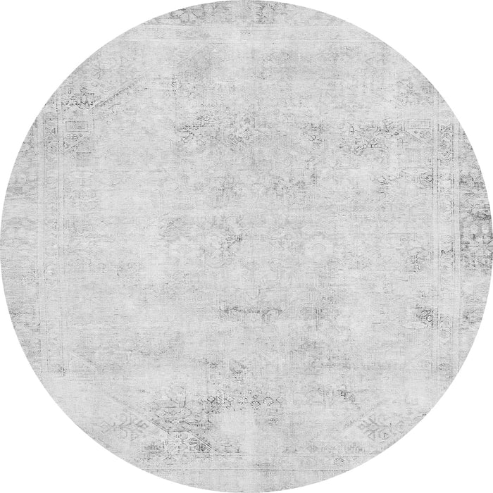Round Machine Washable Abstract Gray Modern Rug, wshabs577gry