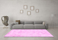 Machine Washable Abstract Pink Modern Rug, wshabs577pnk