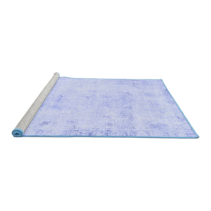 Sideview of Machine Washable Abstract Blue Modern Rug, wshabs577blu