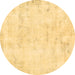 Round Abstract Brown Modern Rug, abs577brn