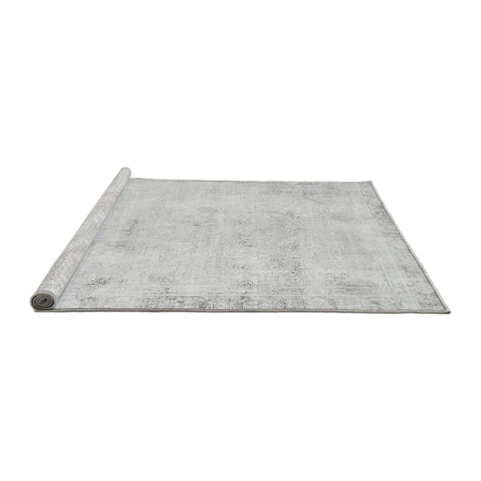 Sideview of Machine Washable Abstract Gray Modern Rug, wshabs577gry