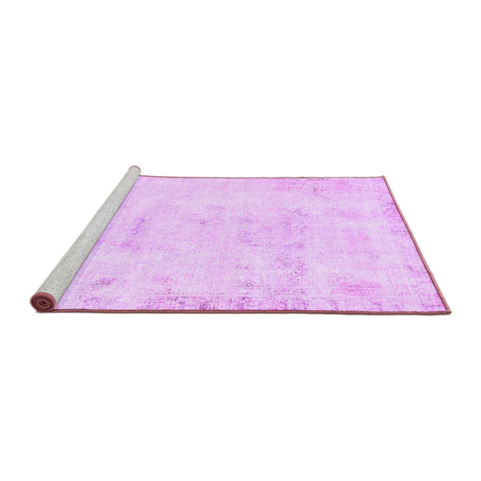 Sideview of Machine Washable Abstract Purple Modern Area Rugs, wshabs577pur