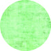 Round Abstract Green Modern Rug, abs577grn