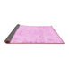 Sideview of Abstract Pink Modern Rug, abs577pnk