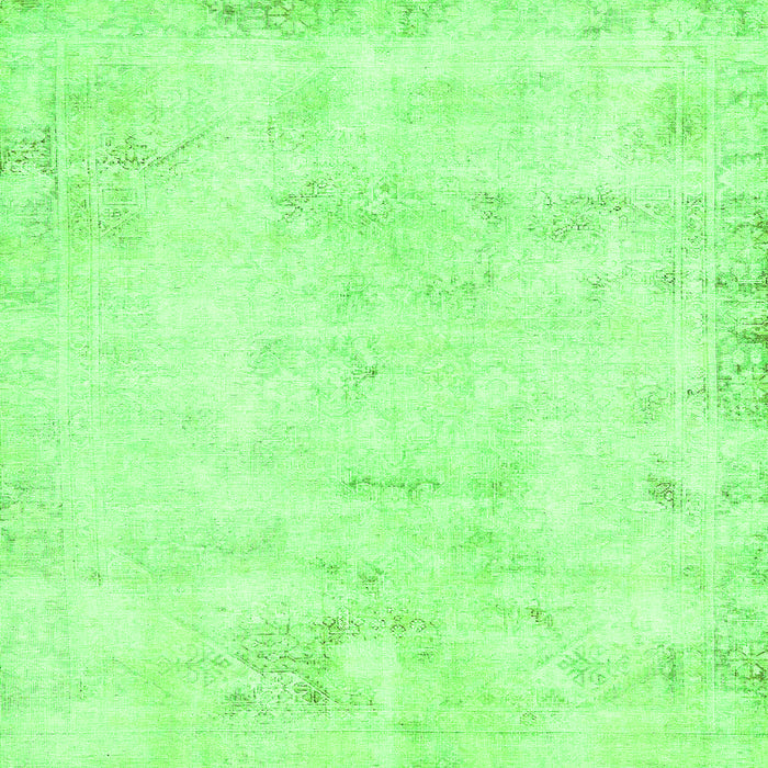 Square Abstract Green Modern Rug, abs577grn