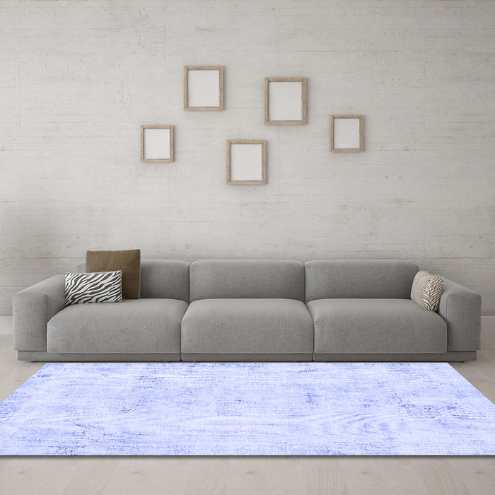 Machine Washable Abstract Blue Modern Rug in a Living Room, wshabs577blu