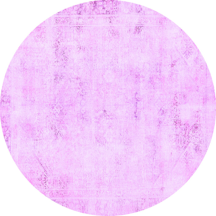 Round Abstract Purple Modern Rug, abs577pur