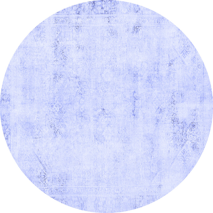 Round Abstract Blue Modern Rug, abs577blu