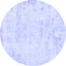 Round Abstract Blue Modern Rug, abs577blu