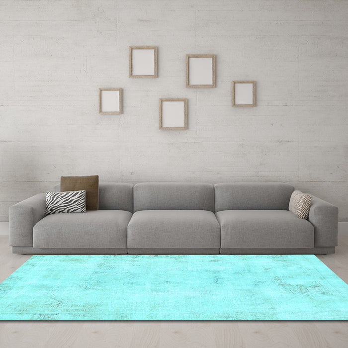 Machine Washable Abstract Light Blue Modern Rug in a Living Room, wshabs577lblu