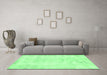 Machine Washable Abstract Emerald Green Modern Area Rugs in a Living Room,, wshabs577emgrn