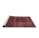 Sideview of Machine Washable Abstract Red Wine or Wine Red Rug, wshabs578