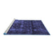 Sideview of Machine Washable Abstract Blue Modern Rug, wshabs578blu