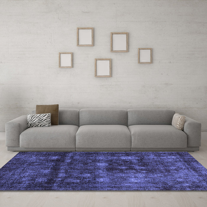 Machine Washable Abstract Blue Modern Rug in a Living Room, wshabs578blu