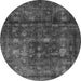 Round Machine Washable Abstract Gray Modern Rug, wshabs578gry