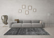 Machine Washable Abstract Gray Modern Rug in a Living Room,, wshabs578gry