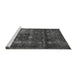 Sideview of Machine Washable Abstract Gray Modern Rug, wshabs578gry