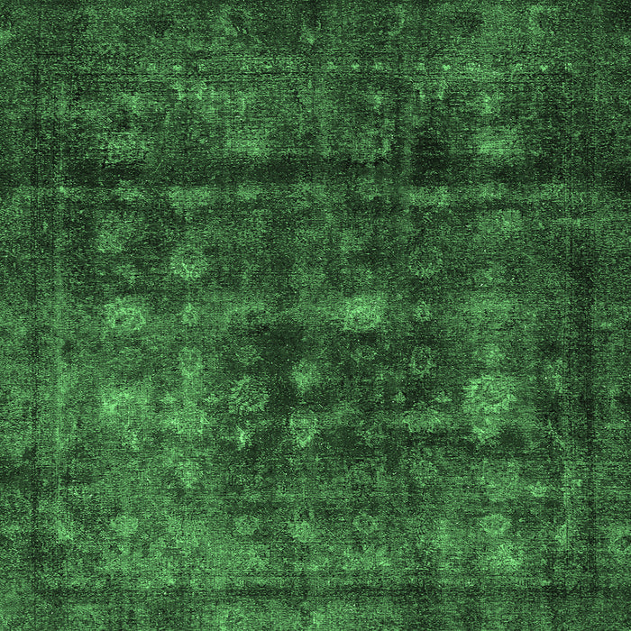 Square Machine Washable Abstract Emerald Green Modern Area Rugs, wshabs578emgrn