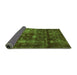 Sideview of Abstract Green Modern Rug, abs578grn